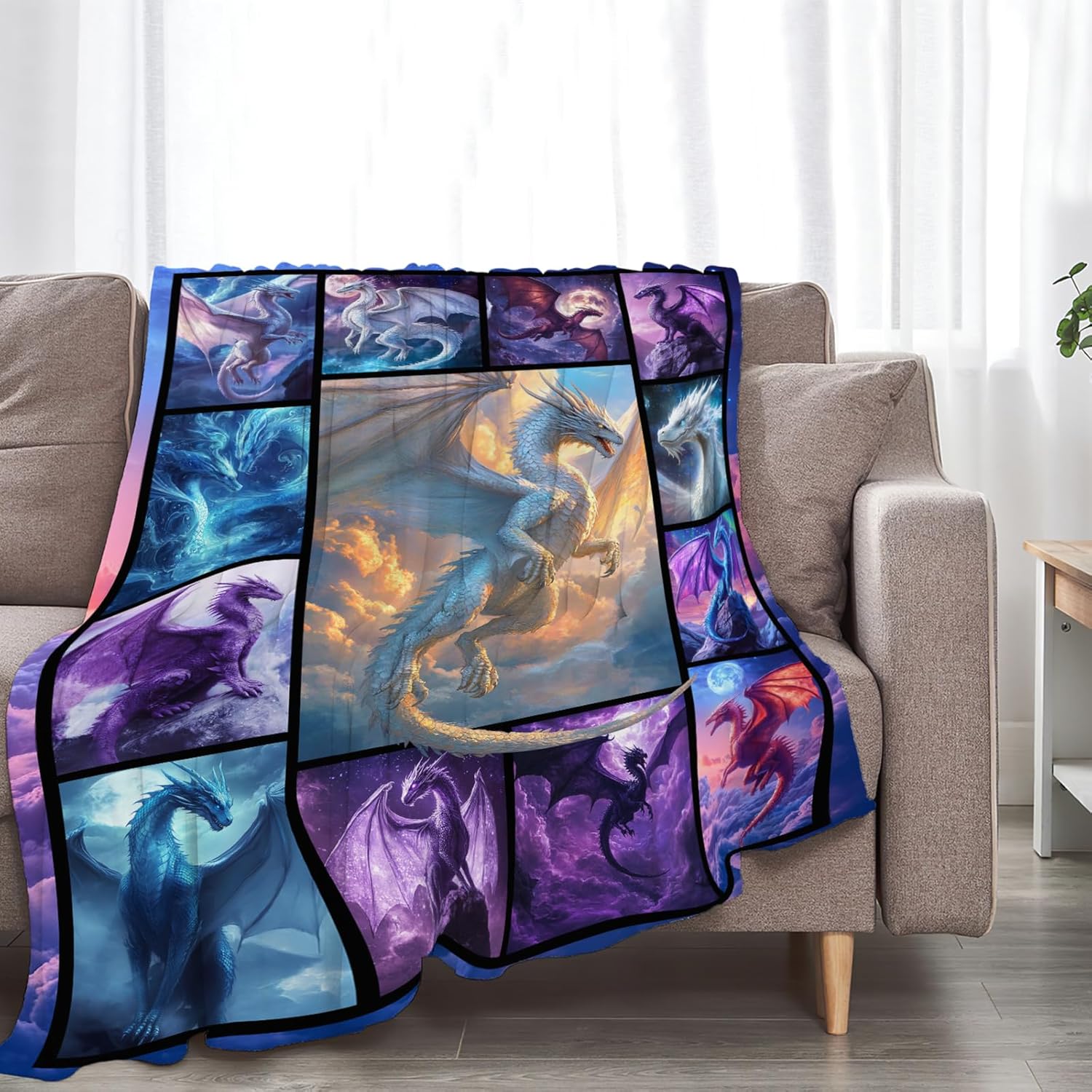 Dragon Blanket Dragons Lover Throw Blankets Gifts for Girls Boys Kids Dragon Lover Soft Cozy Fleece Plush for Couch Sofa Bed 80"x60"