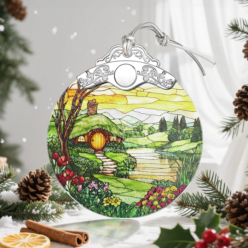 Christmas Ornaments, Christmas Decorations for Tree, Keepsake Ornaments, Holiday Ornament, Holiday & Xmas Gifts, Gifts for Pastoral Lovers & Nature Lovers - Hobbit Home-Theme