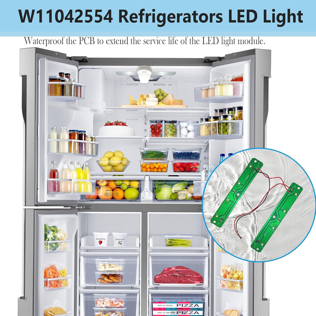 W11042554 W11043011 W11527432 W11387579 W11333374 W10866538 Refrigerator LED Light, Refrigerator LED Light Compatible for Whirlpool Kenmore Maytag Amana Refrigerator Lights Replace