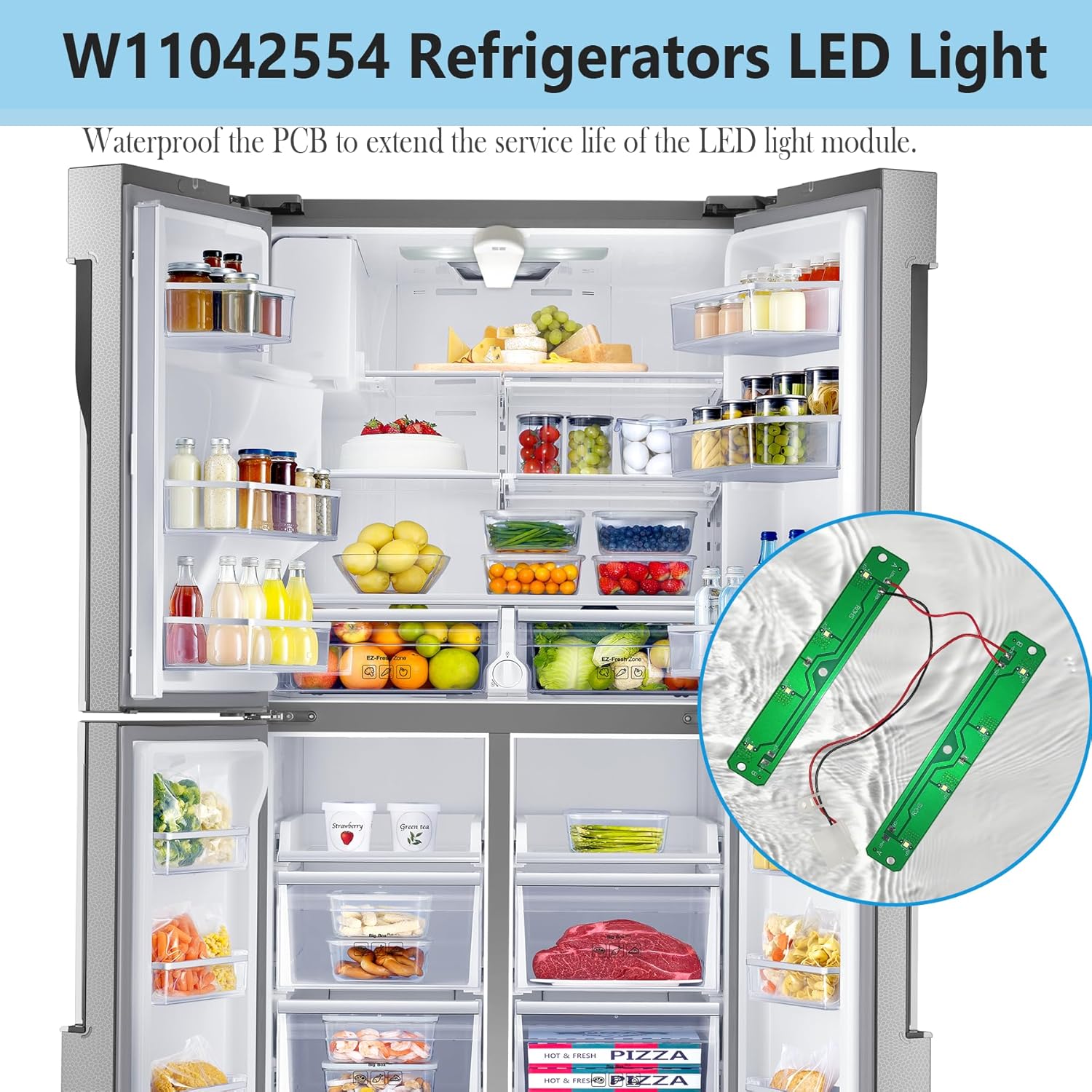 W11042554 W11043011 W11527432 W11387579 W11333374 W10866538 Refrigerator LED Light, Refrigerator LED Light Compatible for Whirlpool Kenmore Maytag Amana Refrigerator Lights Replace