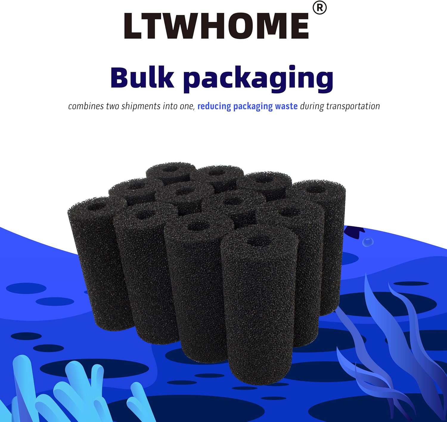 LTWHOME Pre-Filter Sponge Roll Fit for Beckett Pond G Pump, Part No 7209410 (Pack of 12)
