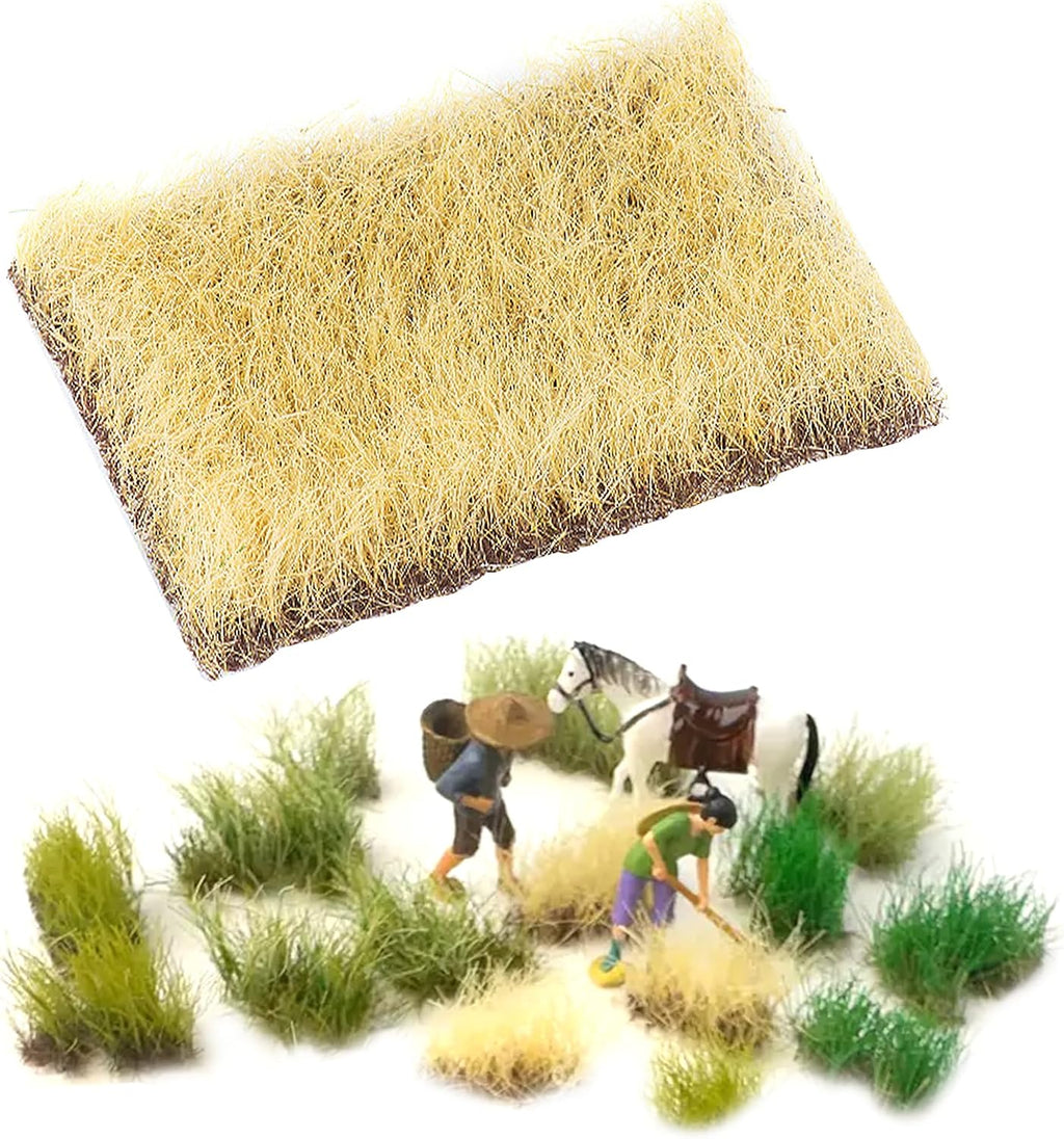 Warmtree Hand Torn Model Grass Tufts for Miniature Scenery Applicable for N & HO Scale for Train Layouts, Diorama Supplies, and Architectural Models(Autumn Yellow)