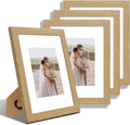 9x12 Picture Frame Set of 4, Made of Glass and Natural Oak Wooden Frame - Display Picture 6x8 with Mat or 9 x 12 Without Mat, 9 by 12 Photo for Wall or Tabletop