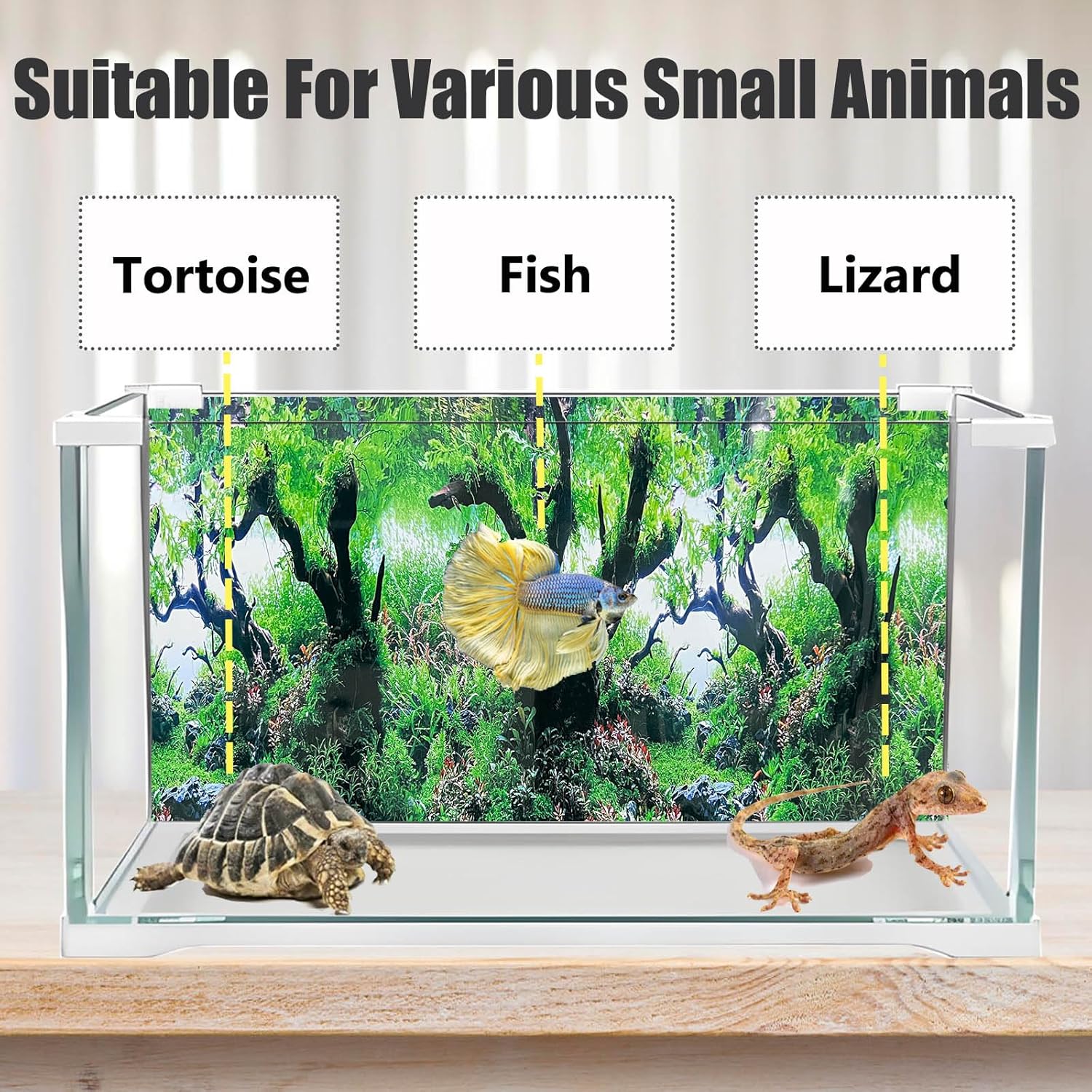 Fish Aquarium Background Poster Beach Fish Backdrop for Aquarium 10 20 Gallon Tank Wallpaper Fish Tank Background Double Sides Fish Tank Stickers