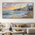 YDYSUNE Beach Wall Decor Framed Large Canvas Coastal Wall Art for Living Room Picture Village Seaside Painting Sunset Coast Artwork for Bedroom, Dining,Office Decoration Size 29x58 Inches