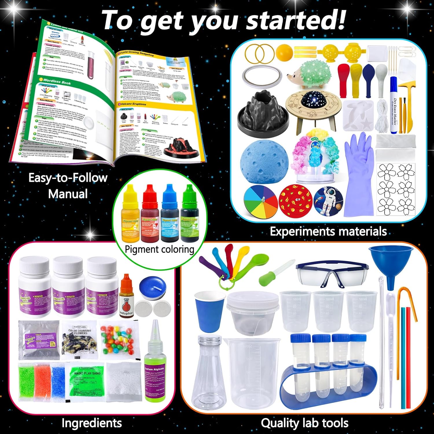 310 Experiments Science Kits for Kids, S.T.E.M Scientific Projects Toys for Boys Girls Gifts Ideas Birthday Christmas, Erupting Volcano, Chemistry Set, Space Project
