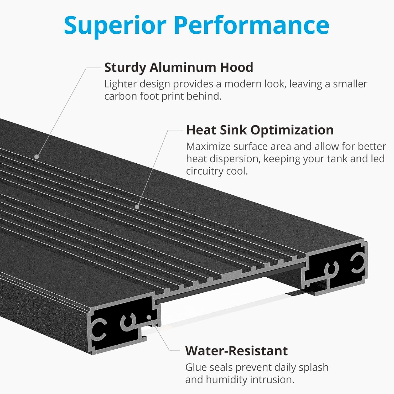 NICREW C10 24/7 LED Aquarium Light for Plants, 12-18 Inches, Full Spectrum Fish Tank Light with Timer, Brightness Adjustable