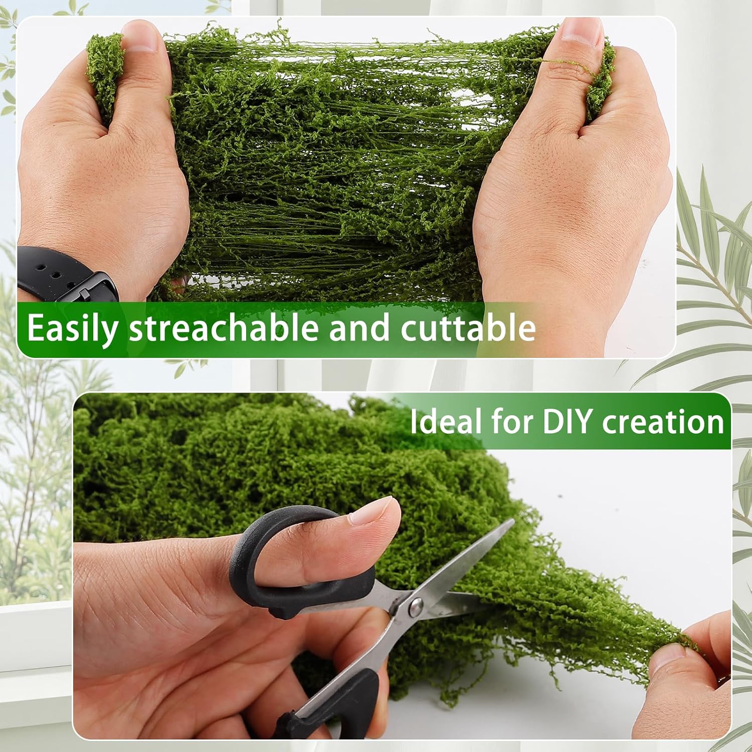 Yomirduy Artificial Moss for Crafts, 7oz Fake Green Moss for Potted Plants, Faux Moss Decor for DIY Decorative, Walls,Table Centerpieces Decor Fairy Garden Model Making (200g)