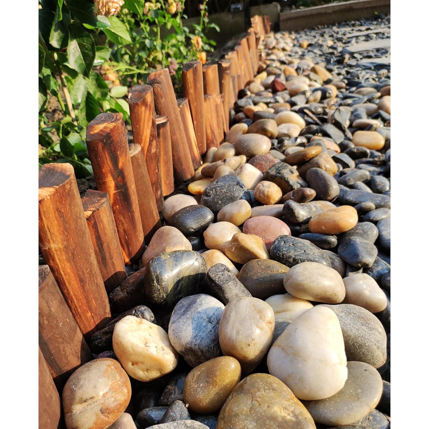 40lbs Large River Rocks for Outdoor Landscaping, 2-3 Inch Natural Decorative Pebbles for Potted Plants Aquarium Fountain Garden Rocks and Yard Paving Stones