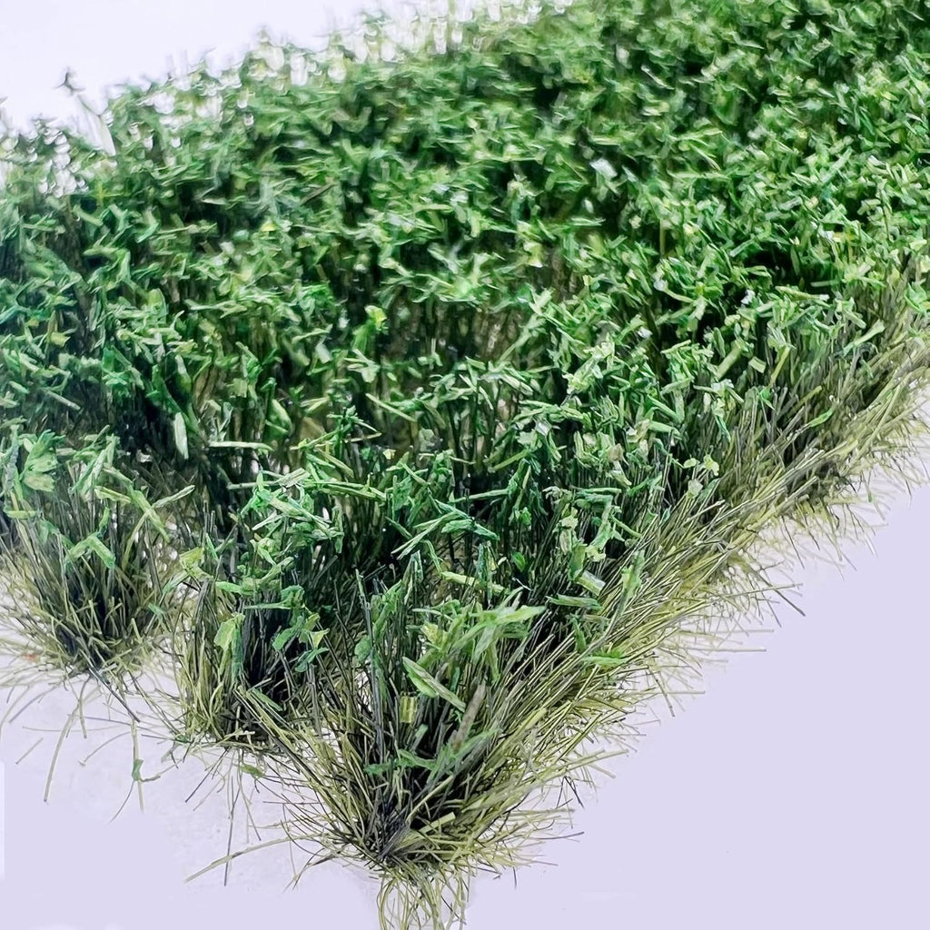 Woohome 280 PCS Static Grass Tuft Tea Model Grass Tufts 2 Color Artificial Grass Fake Moss Grass for Train Landscape Railway Artificial Grass Modeling