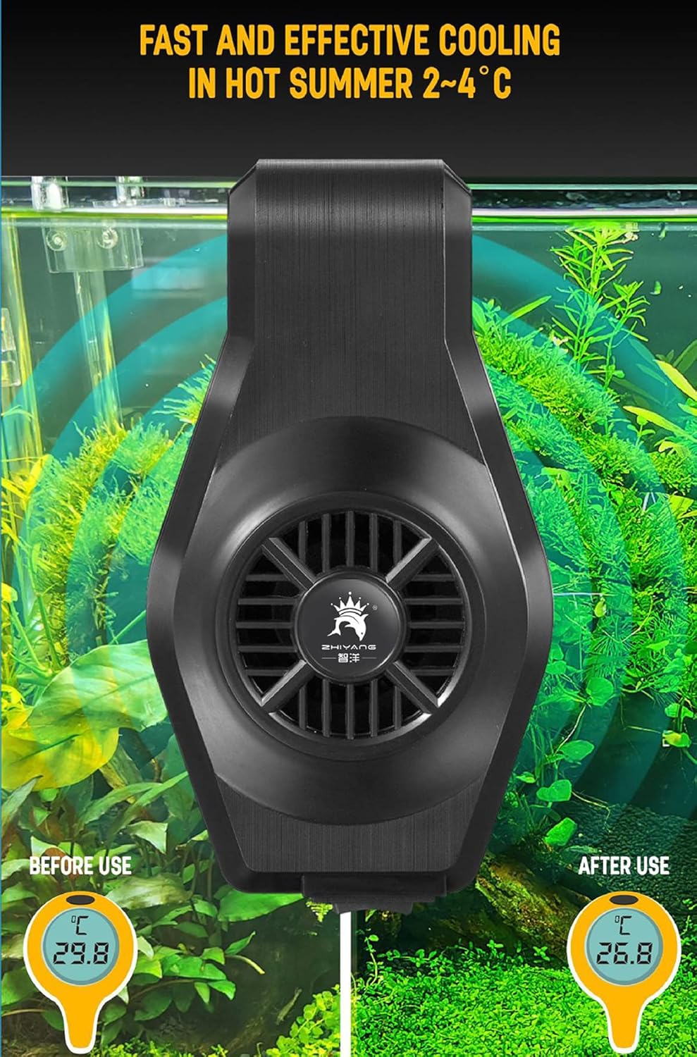 LONDAFISH Aquarium Chillers Aquarium Fan Fish Tank Cooling Fan System for Salt Fresh Water (ZY-FS-2)