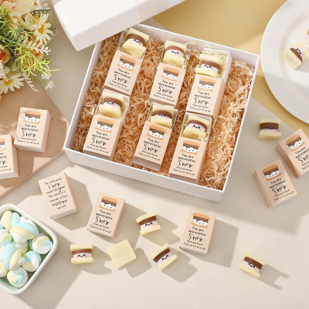 Wettarn 36 Sets Appreciation Gifts S'More Stress Balls with Thank You Gift Boxes for Employee Coworker Teacher Office Team Positive Desk Decor Relief Toys