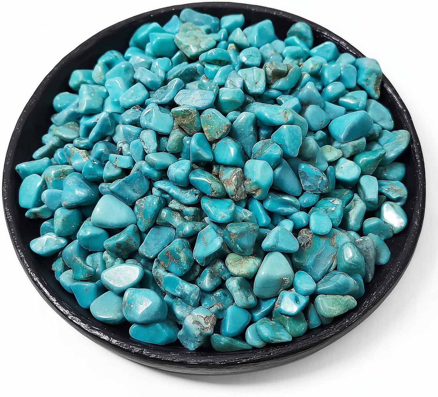 Polished Turquoise Crystal Chips 200 Pcs - 0.3" 10 oz Tumbled Stone Chips Crushed Sea Glass Stones Healing Reiki Crystal Jewelry Making Home Decoration