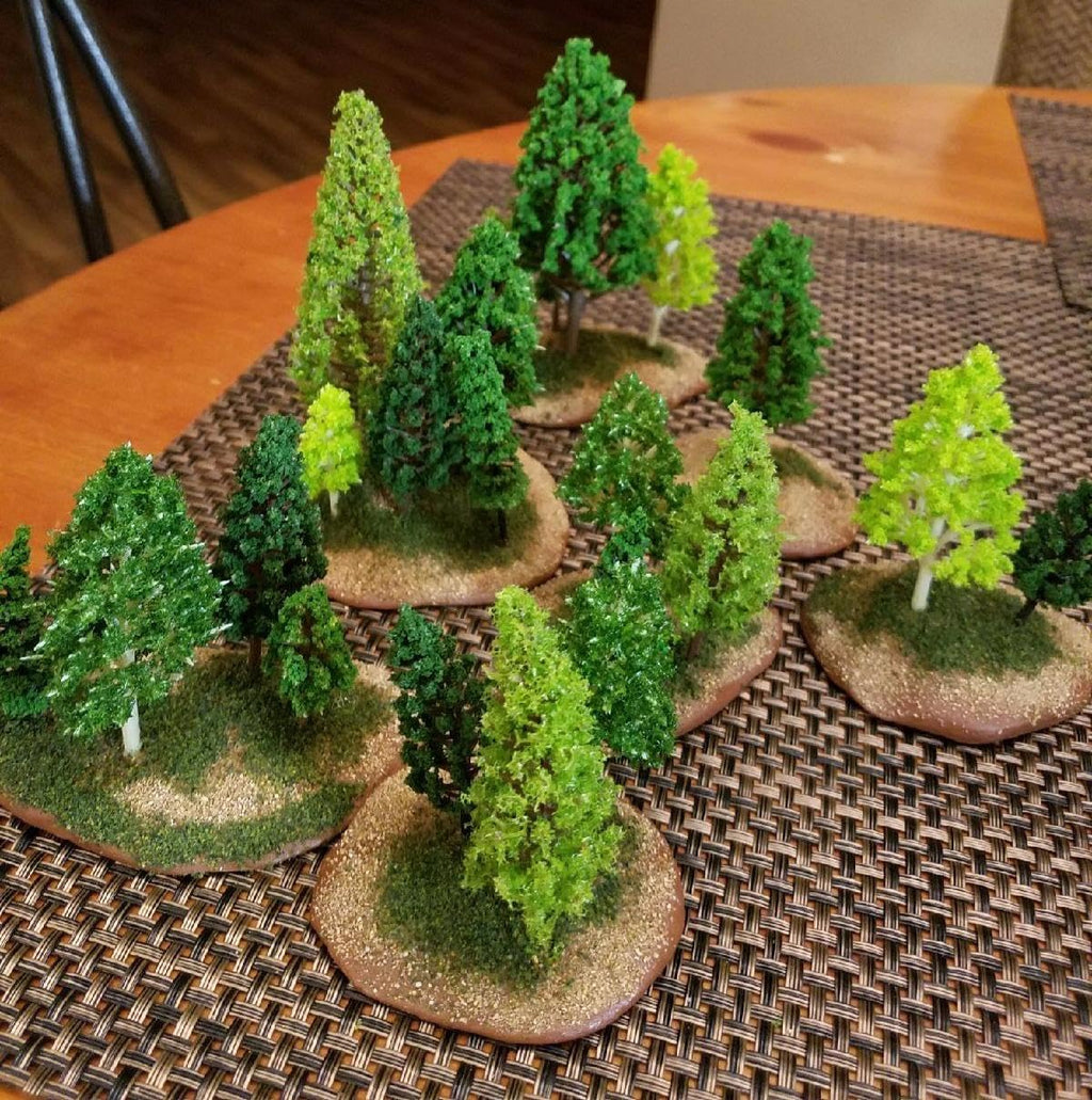 Mixed Model Trees, 70pcs, 1.5-6 inch(4-16 cm), Ho Scale Bushes with Animals Figures, Plastic Trees for Projects, Model Train Scenery