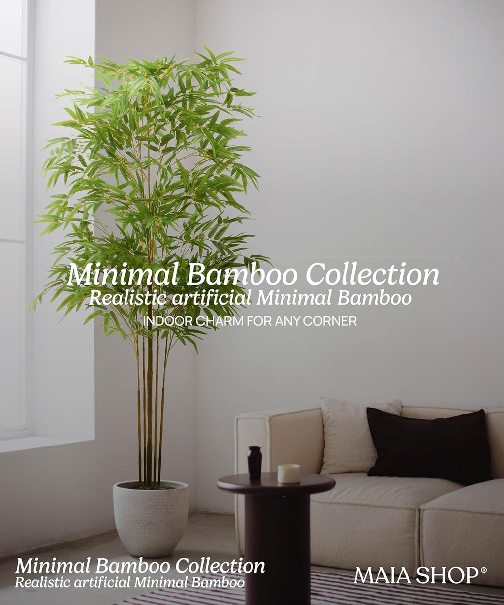 Maia Shop Artificial Bamboo Tree Minimal 7FT Tall, Fake Tree Realistic Leaves, Faux Silk Plant Made with The Best Materials, Artificial Tree for Home Decor Indoor, 83 inches