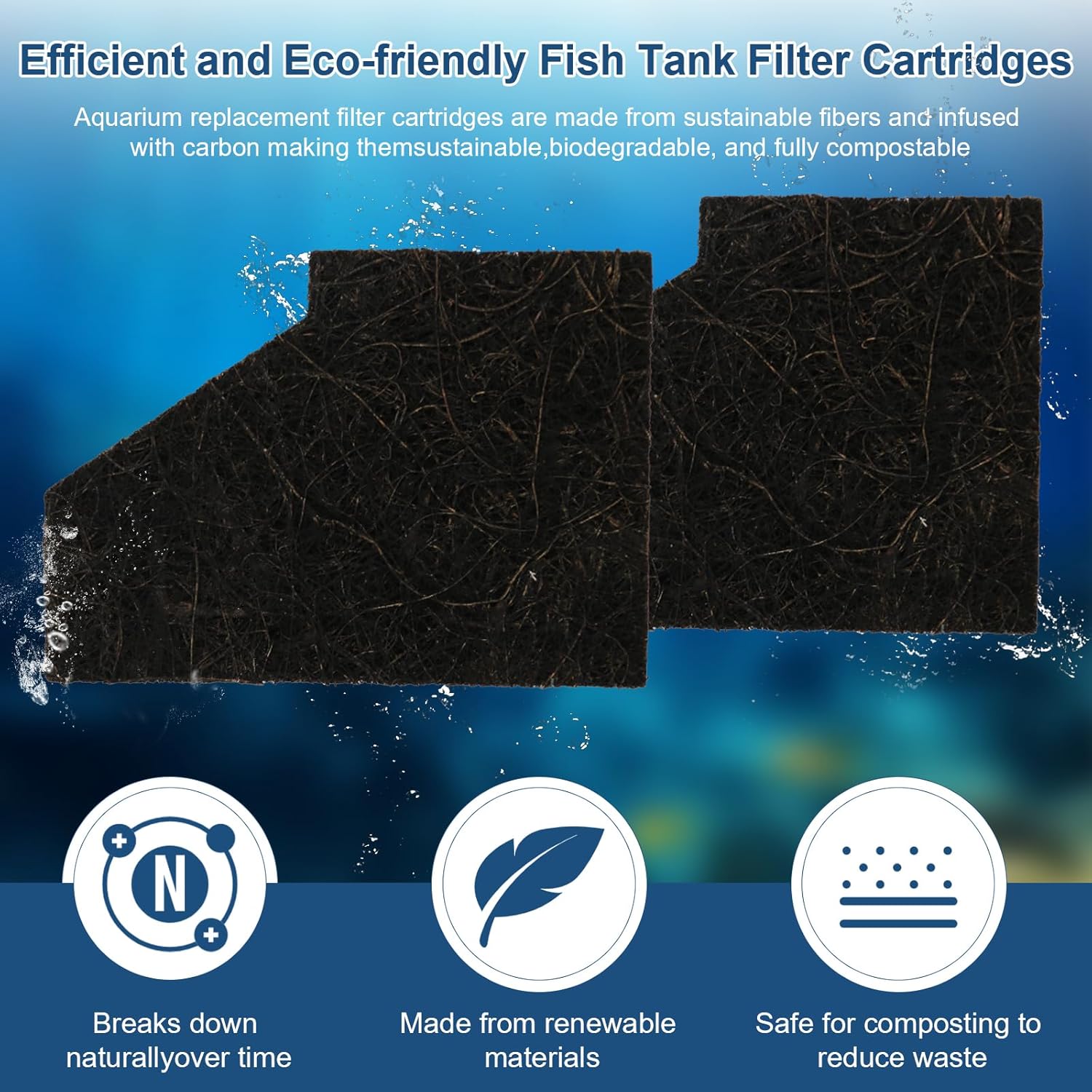 Small Aquarium EcoRenew Filter Cartridges Replacement for Aqueon QuietFlow Internal Power Filter with SmartClean Technology 15 Gallon Aquarium, Fish Tank Filter Cartridge Fits -6Pack