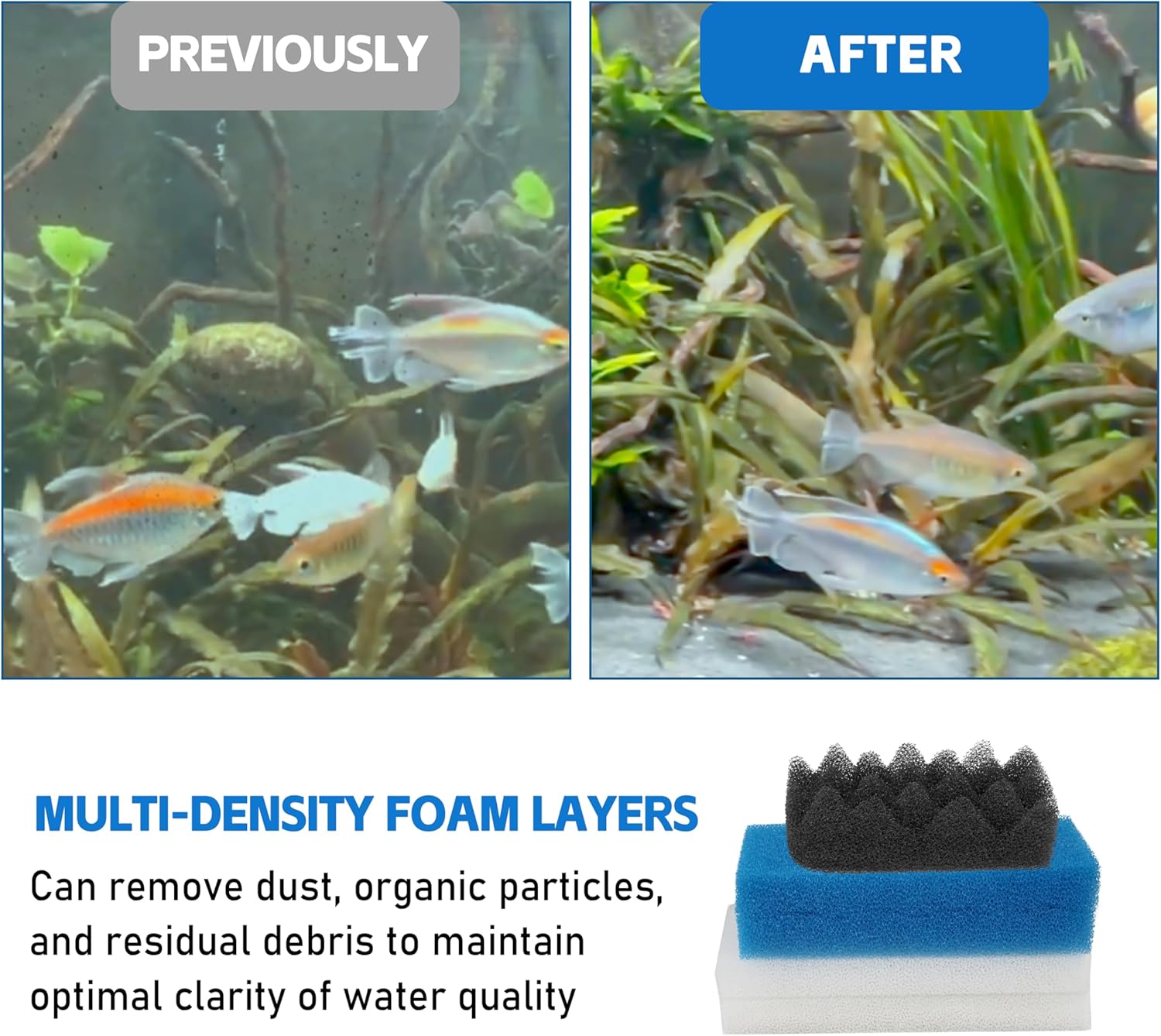 12Pcs Canister Filter Media for Fluval 306/307 Bio Foam Value Pack, Replacement Aquarium Filter Medias (12Pcs Canister Filter Media 306/307)