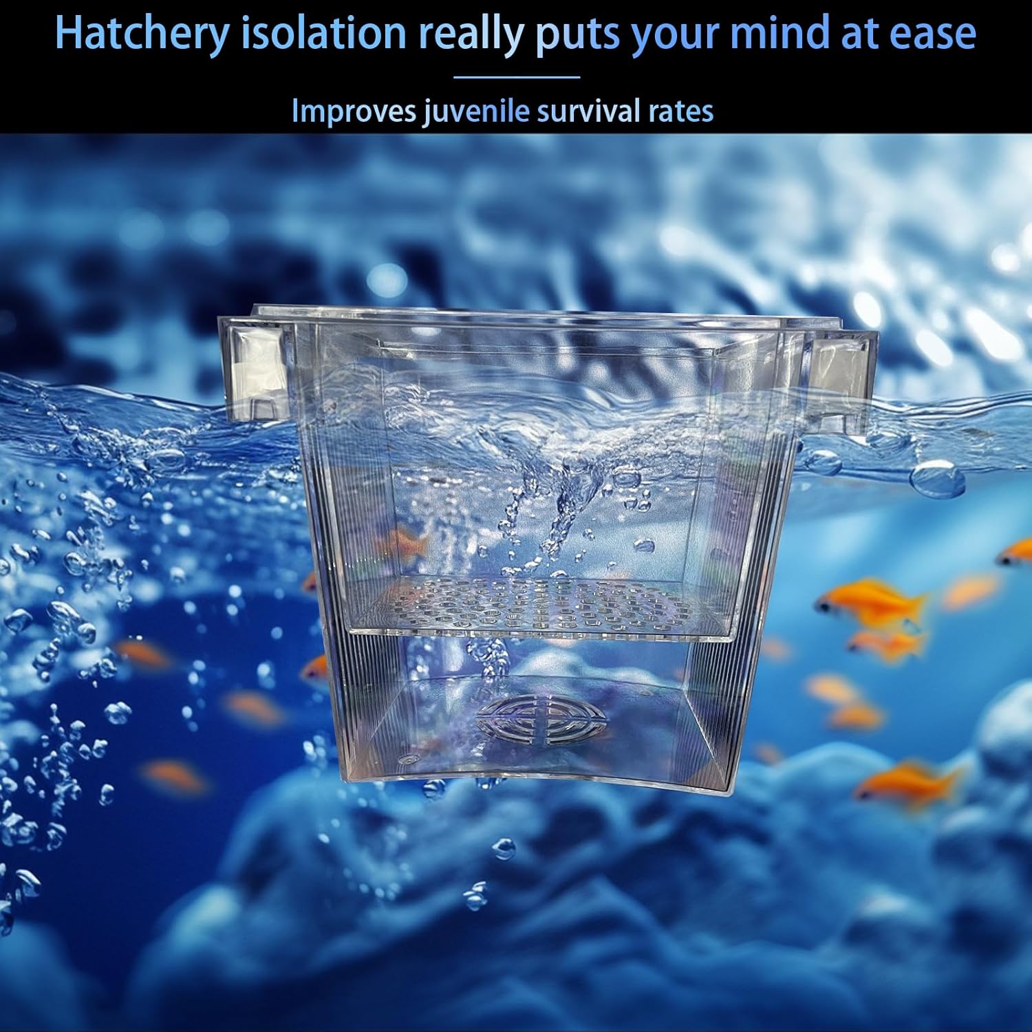 WEAVERBIRD Aquarium Fish Breeder Box, Acrylic Fish Isolation Breeding Box, Square Hatchery Box Hatching Incubator Box for Baby Fish Shrimp Clownfish Guppy