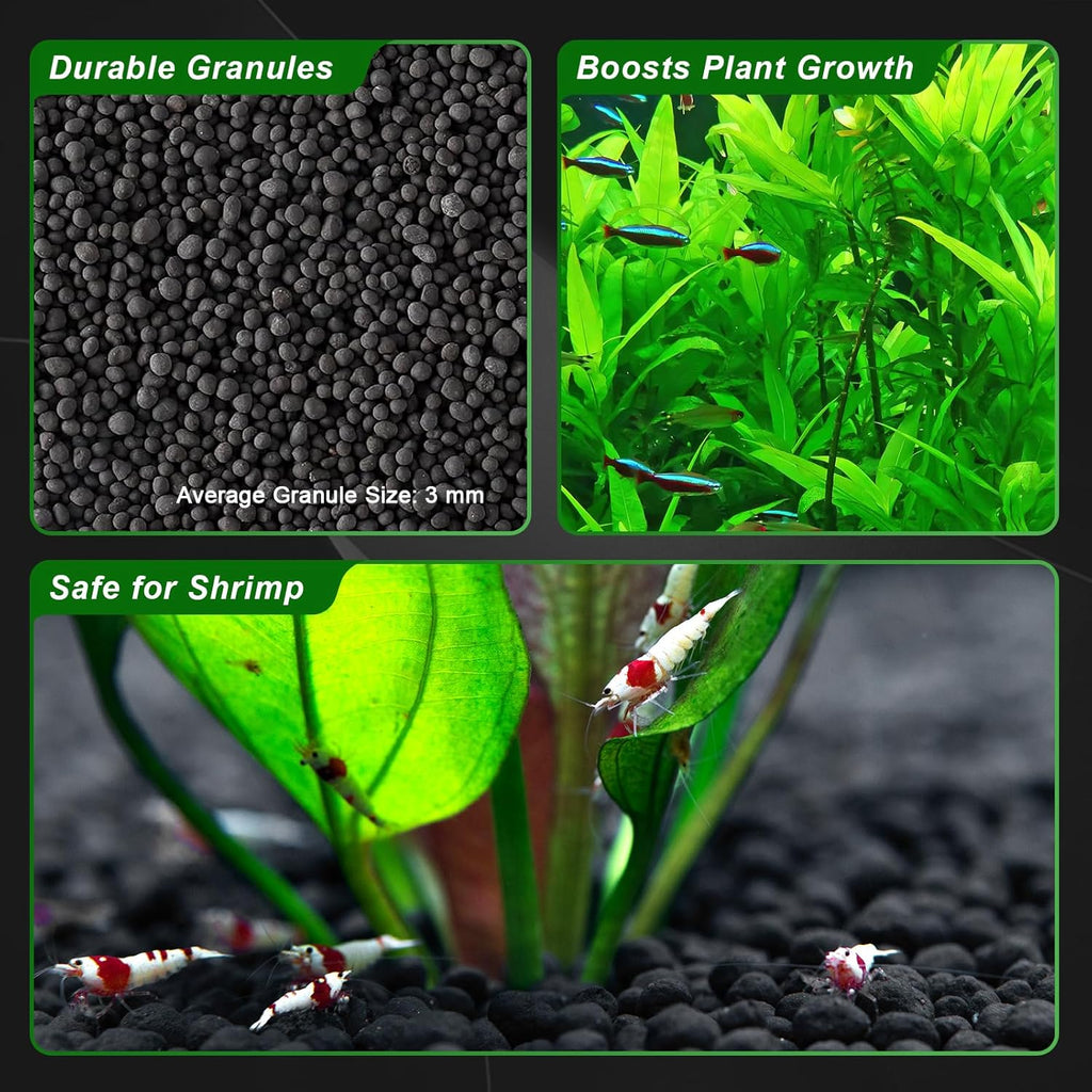 FZONE Aquarium Soil for Planted Tanks, Nutrient-Rich Aquarium Substrate for Fresh Water Live Plants, Shrimp & Fish Safe, Dust-Free(3mm, 4L/6.6 l b), Black