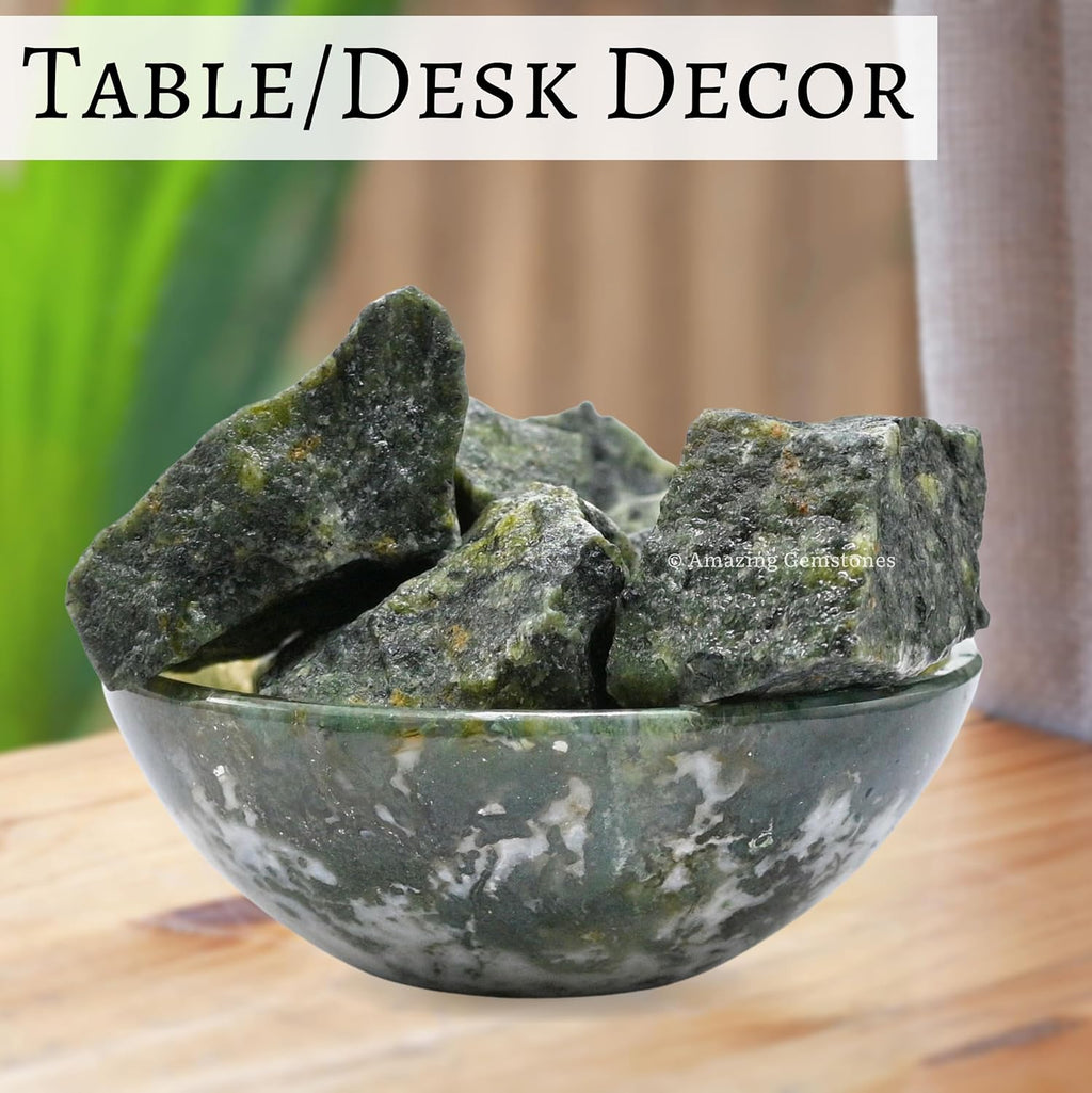 Amazing Gemstone Green Jade Raw Crystals and Healing Stones, Natural Rocks for Tumbling and DIY Raw Stones and Crystals (1 lb)