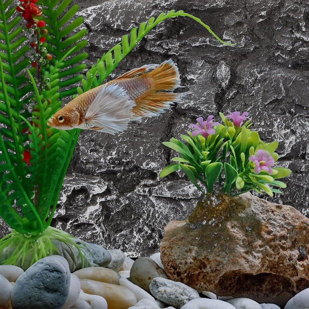 Rock Terrarium Background 3D Reptile Habitat Backgrounds, Decorative Backdrop for Tanks Bearded Dragons Lizard Gecko Spider Chameleon Turtle Fish