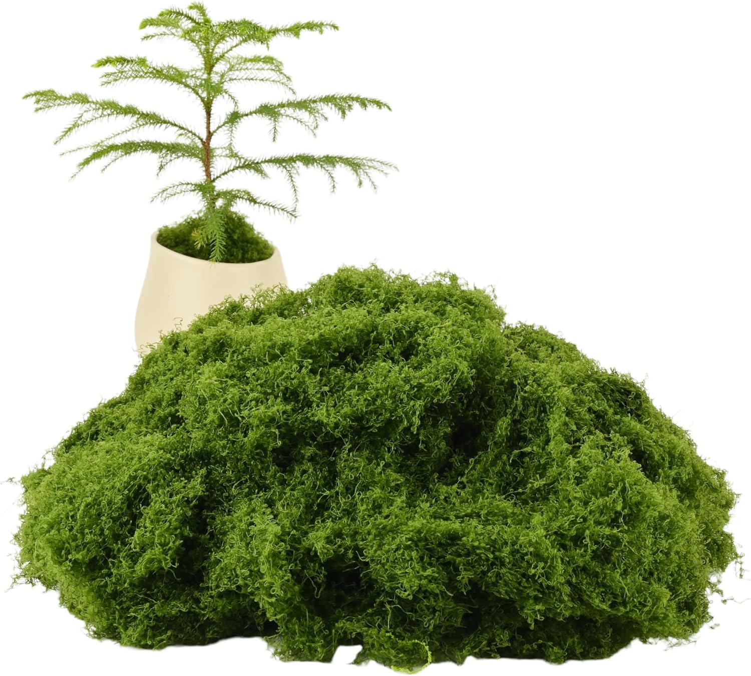 Caiyjhao Simulated Green Moss Crafts, Flowerpot Decorative Fillers, Green Decorations in The Center of The Dining Table, Indoor Flowerpots, DIY ，Weddings, Easter, Party Decorations (5.29 Oz)
