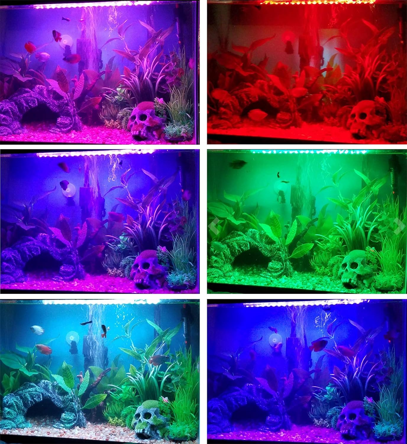 Fish Tank Lights, LED Underwater Aquarium Light, RGB Submersible Aquarium Lights, Waterproof Color Changing Tank Lights Dim Adjustable Remote Control 19 inch