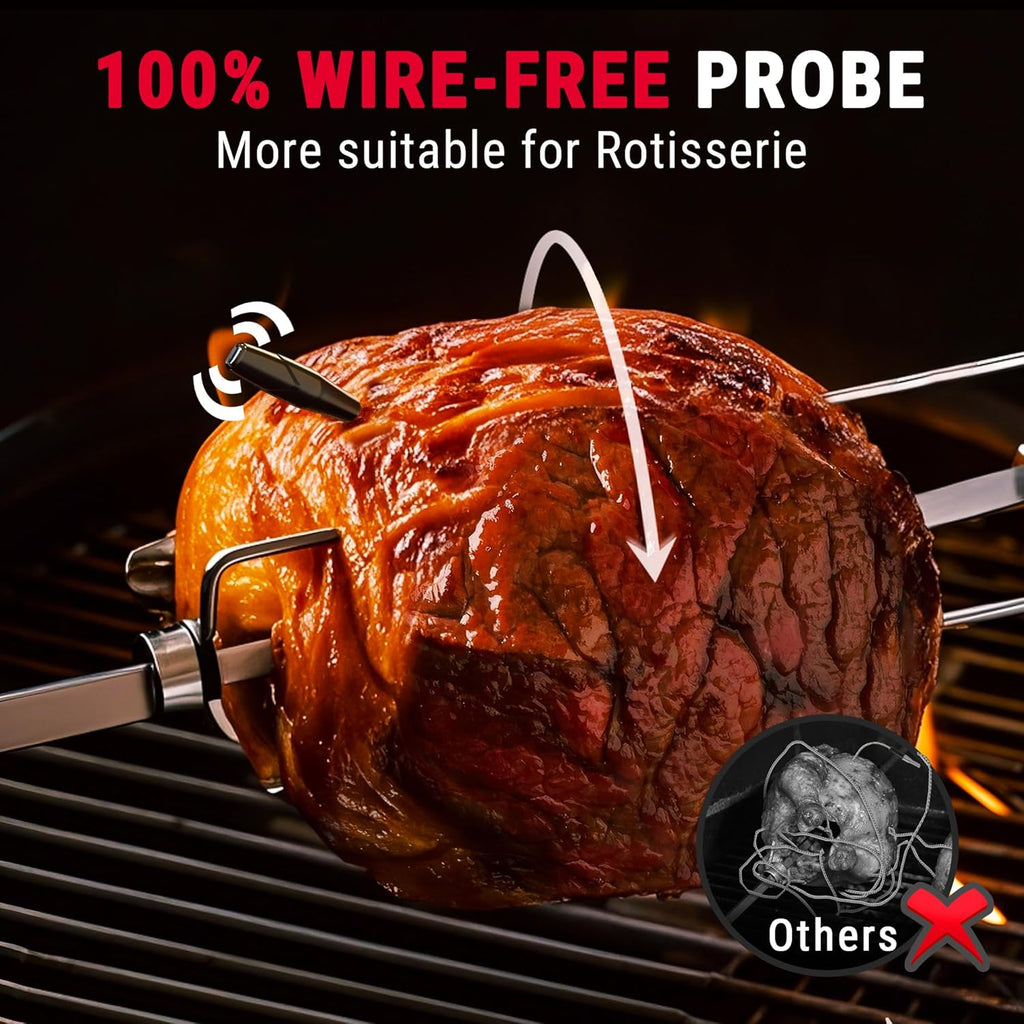 ThermoPro TempSpike 2000FT Wireless Meat Thermometer Digital with 2 Ultra-Thin Meat Probe, Grill Thermometer Wireless for Rotisserie, Smoker, BBQ, Steak Grilling Accessory, Kitchen Cooking Thermometer