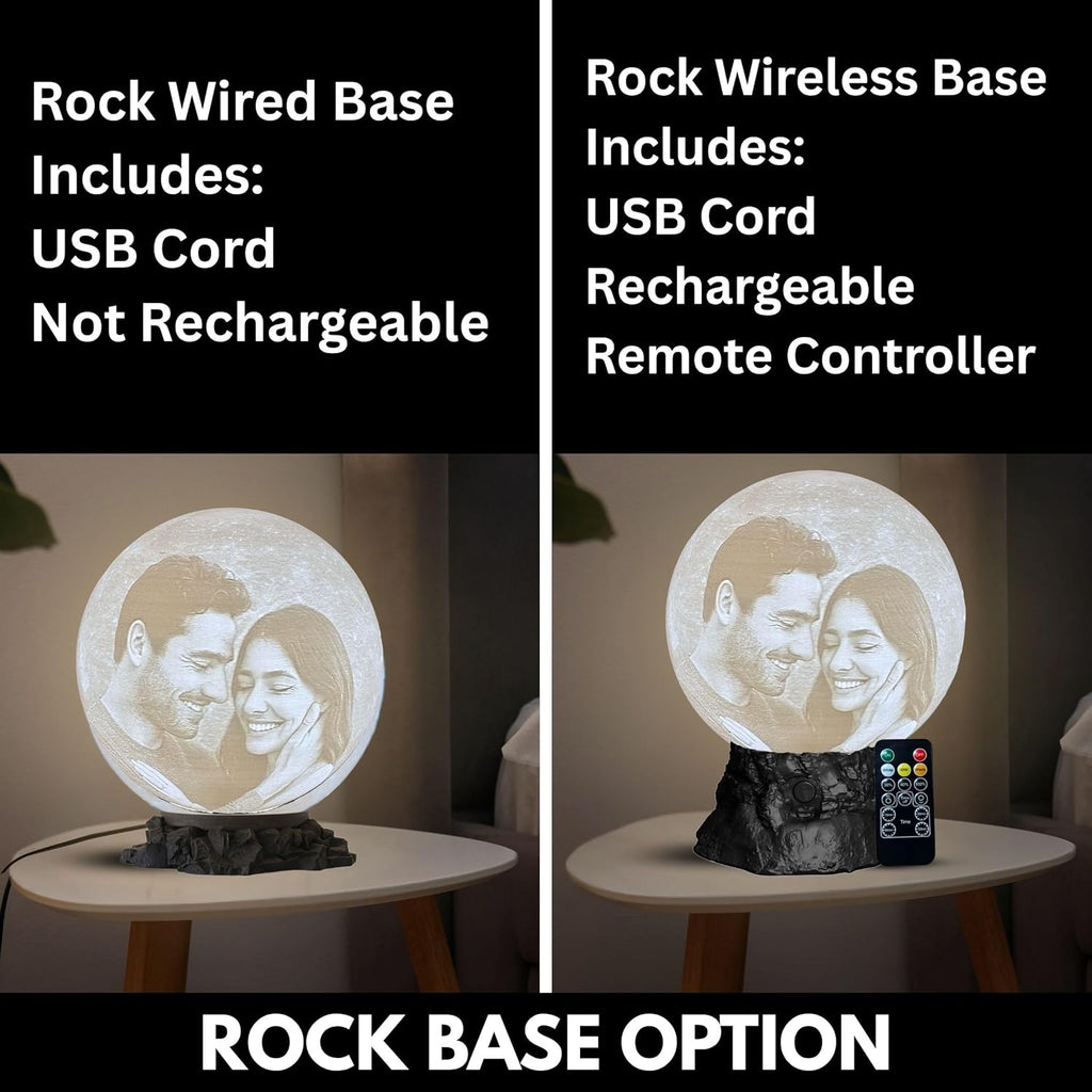 Personalized Couple Moon Lamp with Custom Photo & Text - 3D Printed Love Night Light - Custom Moon Lamp - Unique Gifts for Boyfriend, Girlfriend, Sisters, Bestfriend, Valentines Day, Birthday