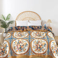 Boho Throw Blanket for Bed - 100% Pure Cotton Ultra Soft Rustic Quilt - Farmhouse Decor Bed Blankets, All Season Rustic Throw for Sofa Couch Chair(80''x 90'', Floral)