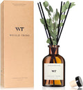 WEALD TRIBE Flower Reed Diffuser Set Eucalyptus & Lavender Scent For Bathroom Accessories Shelf Decor & Air Fresheners, Sticks Defusers With 4.0 fl oz Essential Oils, House Bedroom Office Decor & Gift