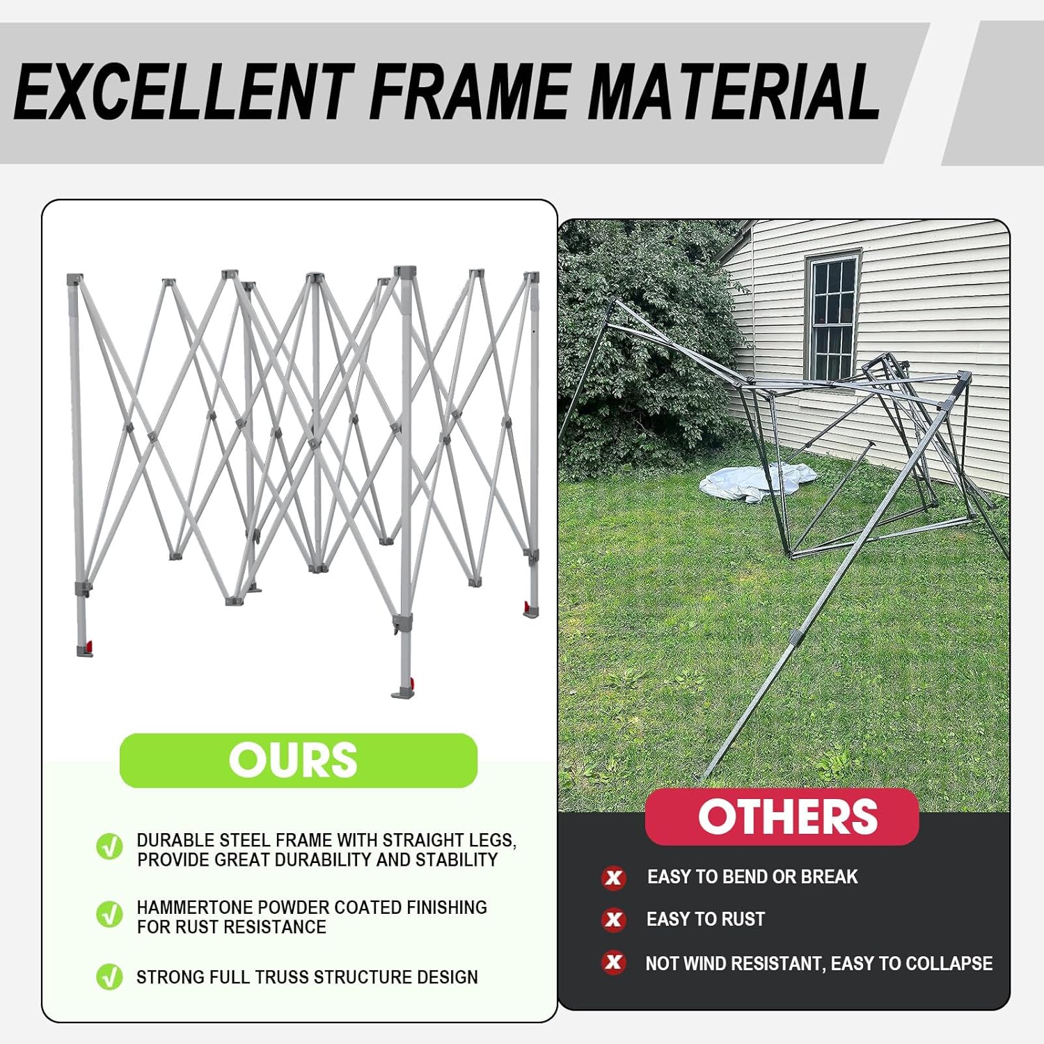 Eurmax USA Standard 10x10ft Patio Pop Up Canopy Tent for Outdoor Events Commercial Instant Canopies with Heavy Duty Roller Bag,Bonus 4 Canopy Sand Bags(Beige)