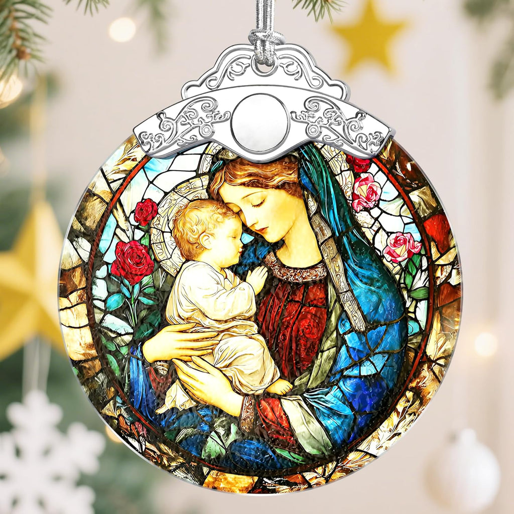 Religious Christmas Ornaments, Christmas Decorations for Tree, Keepsake Ornaments, Holiday Ornament, Baptism Gift, Religious Gift, Gifts for Christian Women & Gifts for Mothers