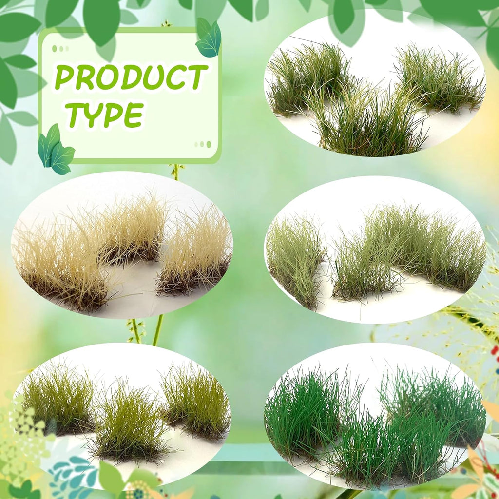 Warmtree Hand Torn Model Grass Tufts for Miniature Scenery Applicable for N & HO Scale for Train Layouts, Diorama Supplies, and Architectural Models(Army Green)