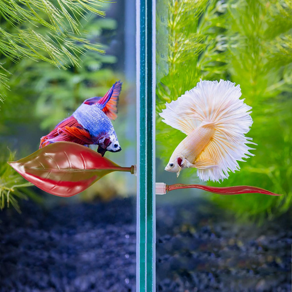 WILLBOND 2 Pieces Silicone Betta Fish Bed Leaf Hammock Betta Fish Tank Accessories, Practical Resting Spot, No Bpa, Comfortable and Safe(Red)