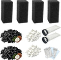 14-Pack Set Aquarium Filter Media Compatible with Waterbox AIO 10 Cube and AIO 15 Peninsula Aquarium Filter, Includes Filter Socks, Carbon Pellets, Ceramic Rings, Sponge Filters and Mesh Bags