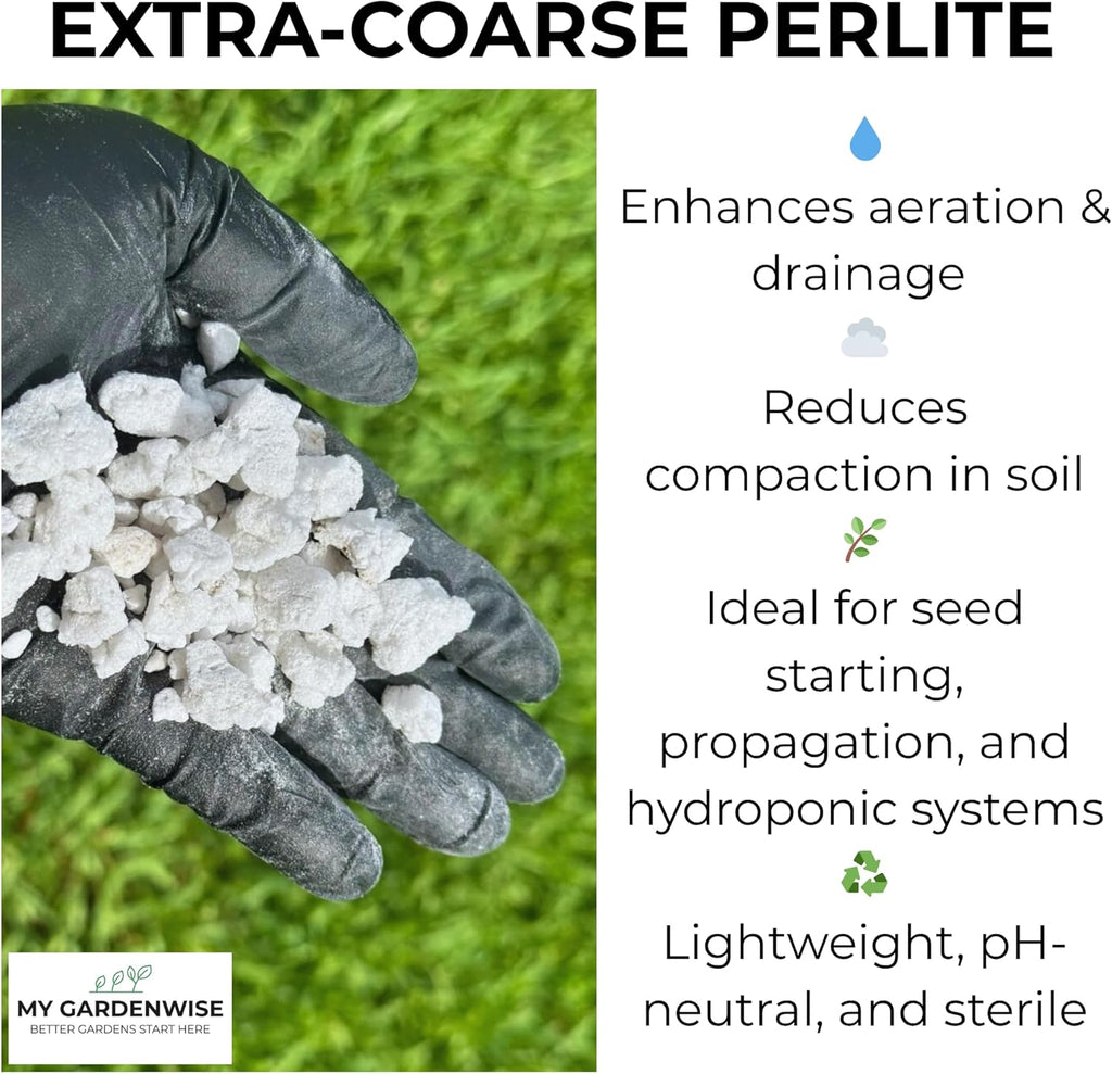 Perlite for Plants, Extra Coarse Grade 4 Horticultural Perlite, Organic Perlite for Gardening Indoor & Outdoor, Made in USA (1 Quart)