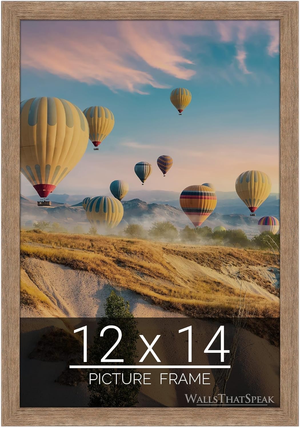 wallsthatspeak 12x14 Brown Barnwood Picture Frame for Puzzles Posters Photos or Artwork