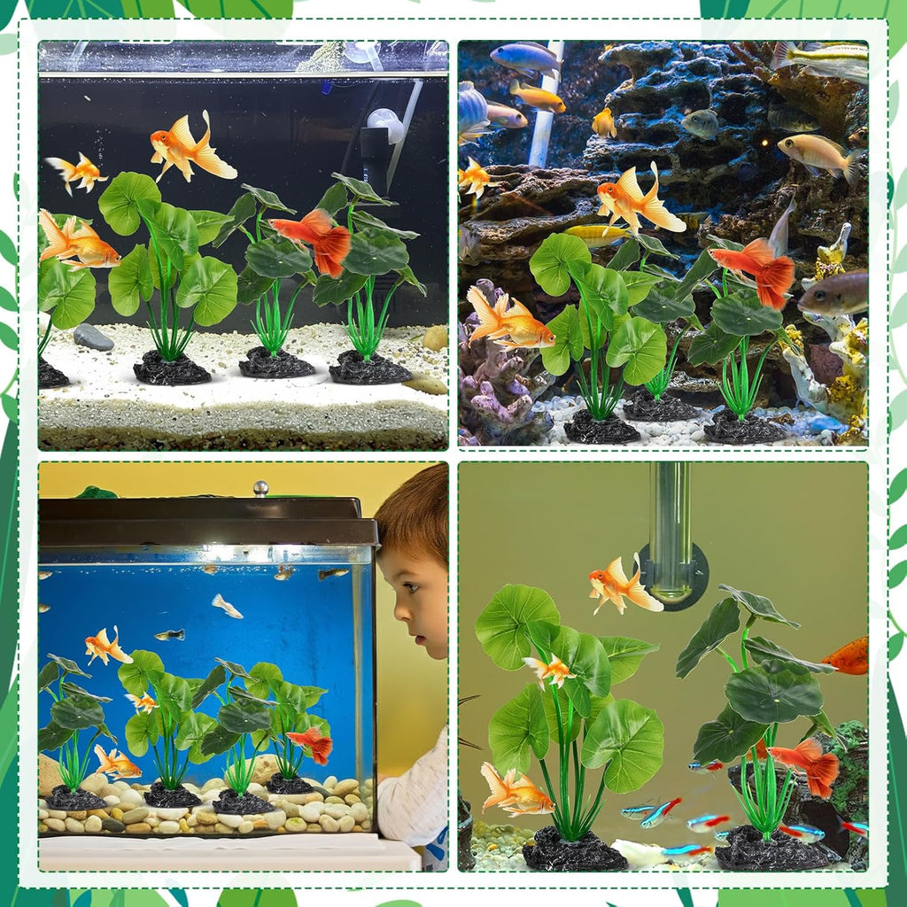 Fish Tank Plant Decorations 4-Pack, Realistic Betta Leaf Hammock Artificial Silk Aquarium Plants for Terrarium Plants Accessories, Goldfish, Reptile Plants Aquarium Decor