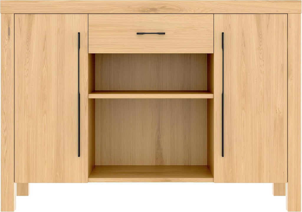 55-75 Gallon Heavy-Duty Aquarium Stand with Built-in Power Outlets, 2 Cabinets & Drawers, 880 lbs Capacity, Natural Finish