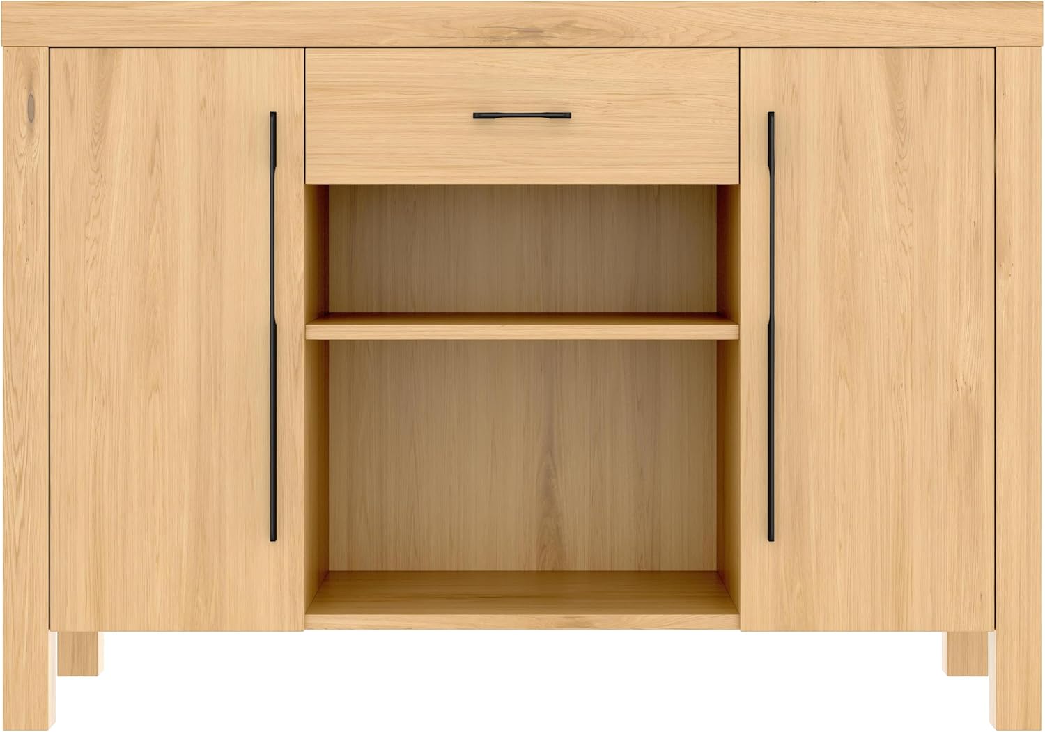 55-75 Gallon Heavy-Duty Aquarium Stand with Built-in Power Outlets, 2 Cabinets & Drawers, 880 lbs Capacity, Natural Finish