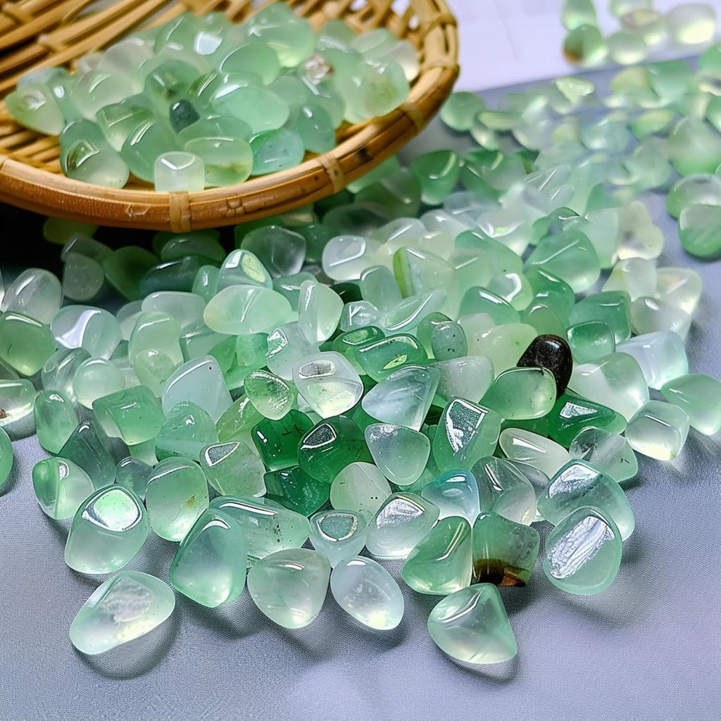 Polished Green Fluorite Crystal Chips Set, 0.4", 128 Pcs - Handpicked Tumbled Stones and Crystals Bulk for Healing, Reiki, Meditation, Witchcraft and Home Decor