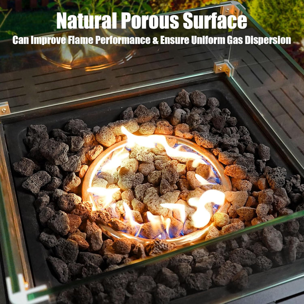 10LB Black Lava,Lava Rock Granules,Stones for Indoor Gas Fireplaces, Fire Pits, and Fire Pit Tables, Gas Fireplace Rocks, Fire Pit Stones for Outdoor Grills and Landscaping(1.2"-2")