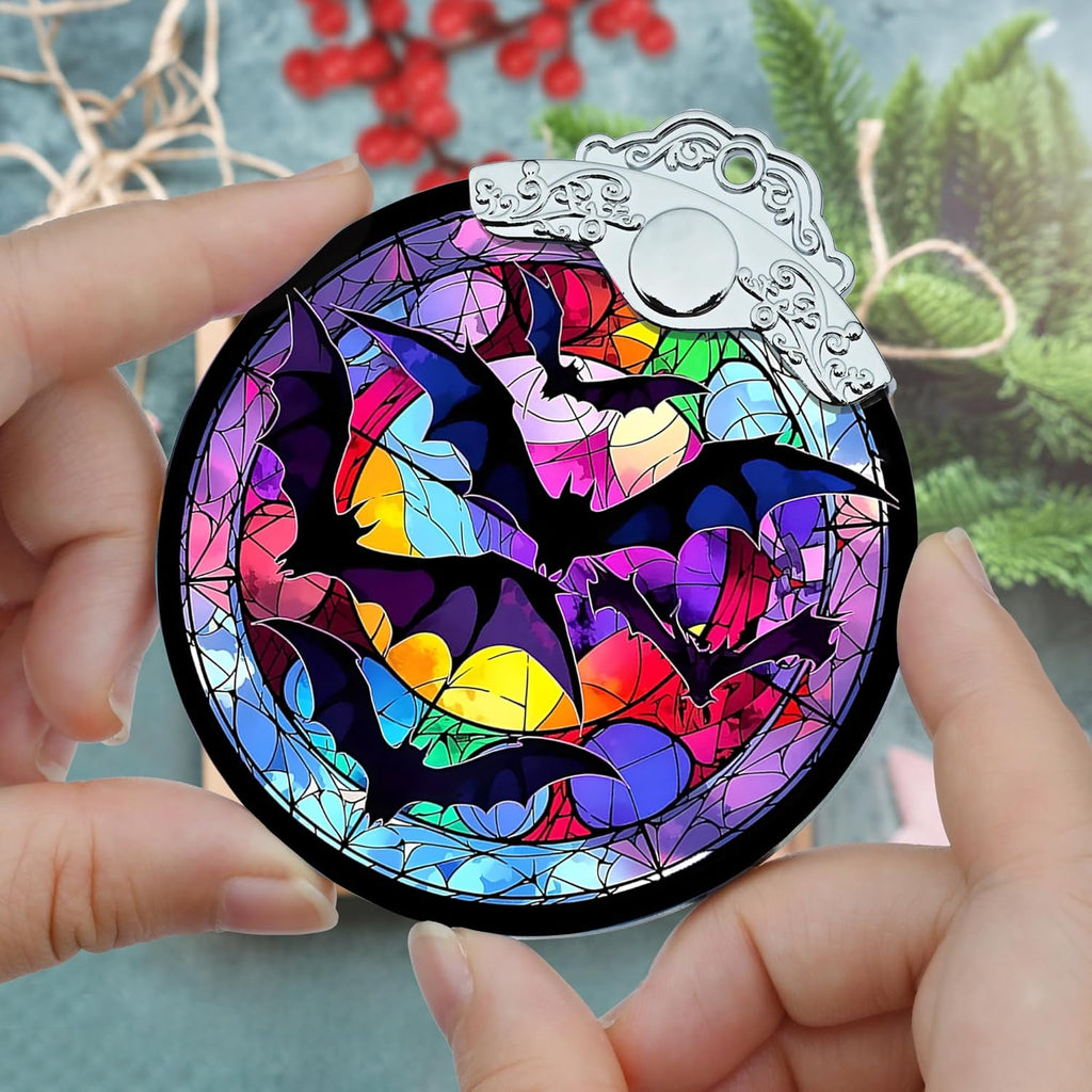Christmas Ornament, Bat Christmas Decor, Bat Ornaments for Christmas Tree, Stained Glass Ornament, Bat Gifts, Holiday Decorations and Xmas Gifts Ideas