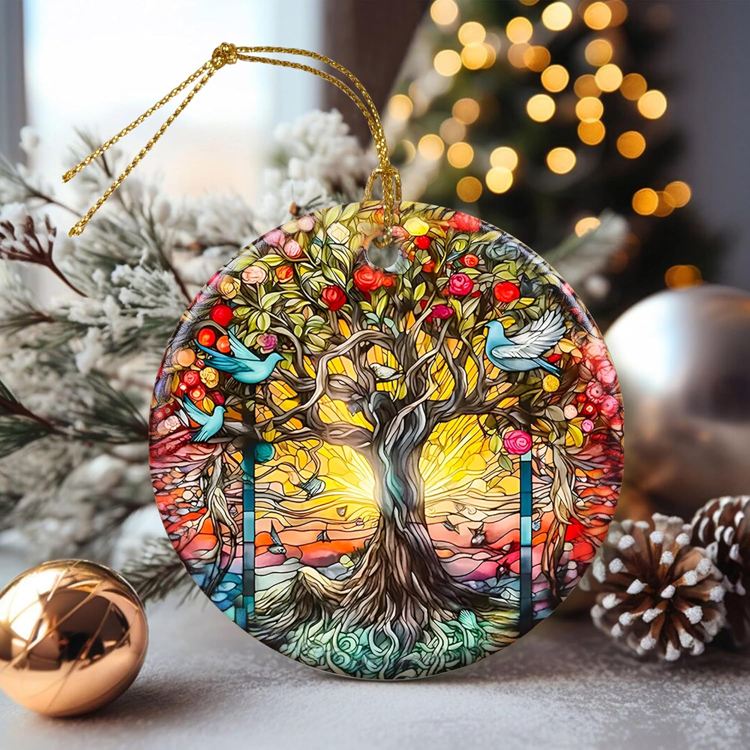 Touber Tree of Life Christmas Ornament, Christmas Ornaments for Tree, Christmas Tree Decor, Holiday Ornament