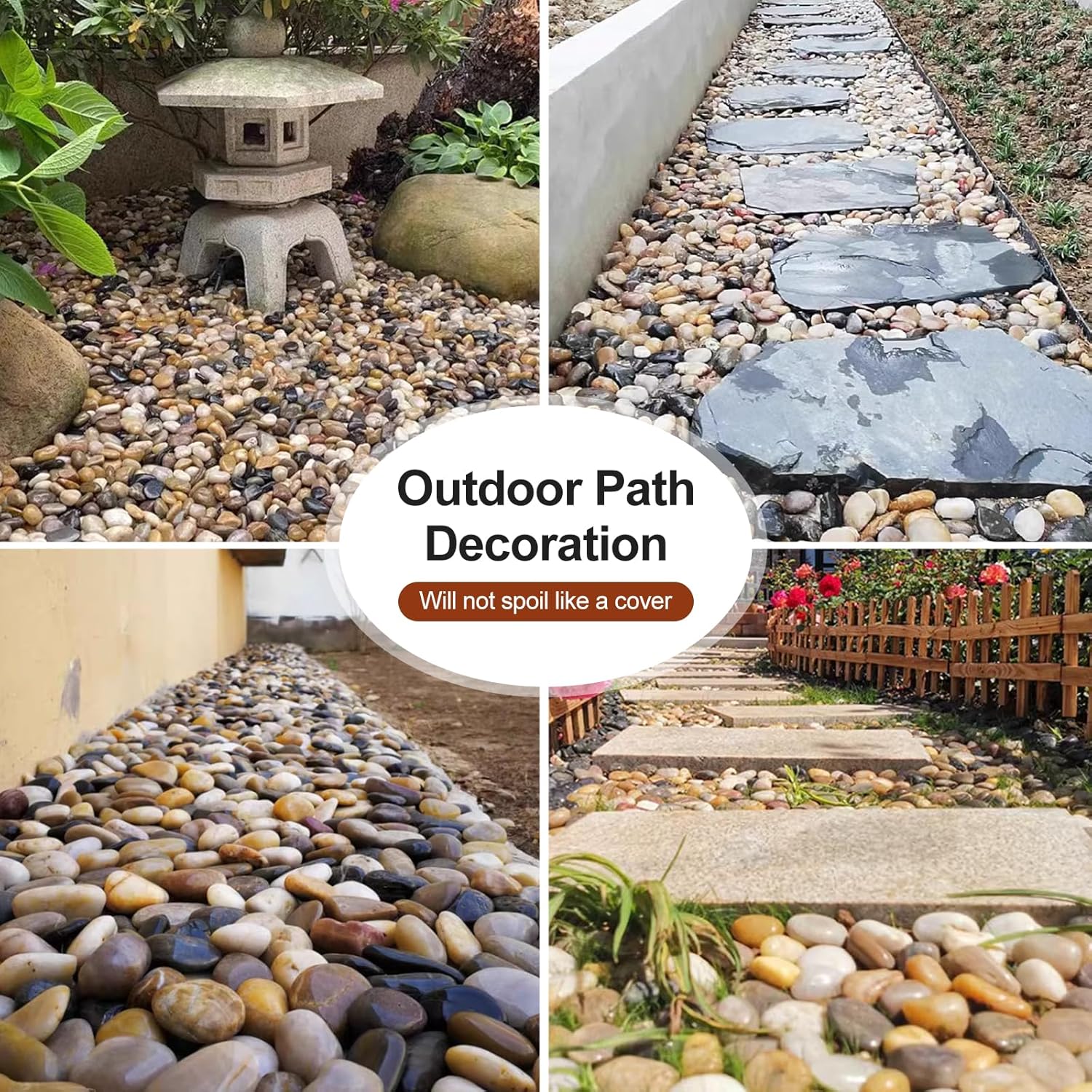 30 lbs River Stones and Pebbles can be Used for Gardening; Aquarium Rocks and Gravel are Suitable for Fish Tank decorationsand Sand Pebbles