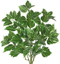 Hollyone 3PCS Artificial Greenery Stems for Vase 33.4 Inch Faux Leaf Branches Long Stems Fake Shrubs Branches Leaves Plants with White-Edged Twig Stems for Vase Garden Office Wedding Home Decor