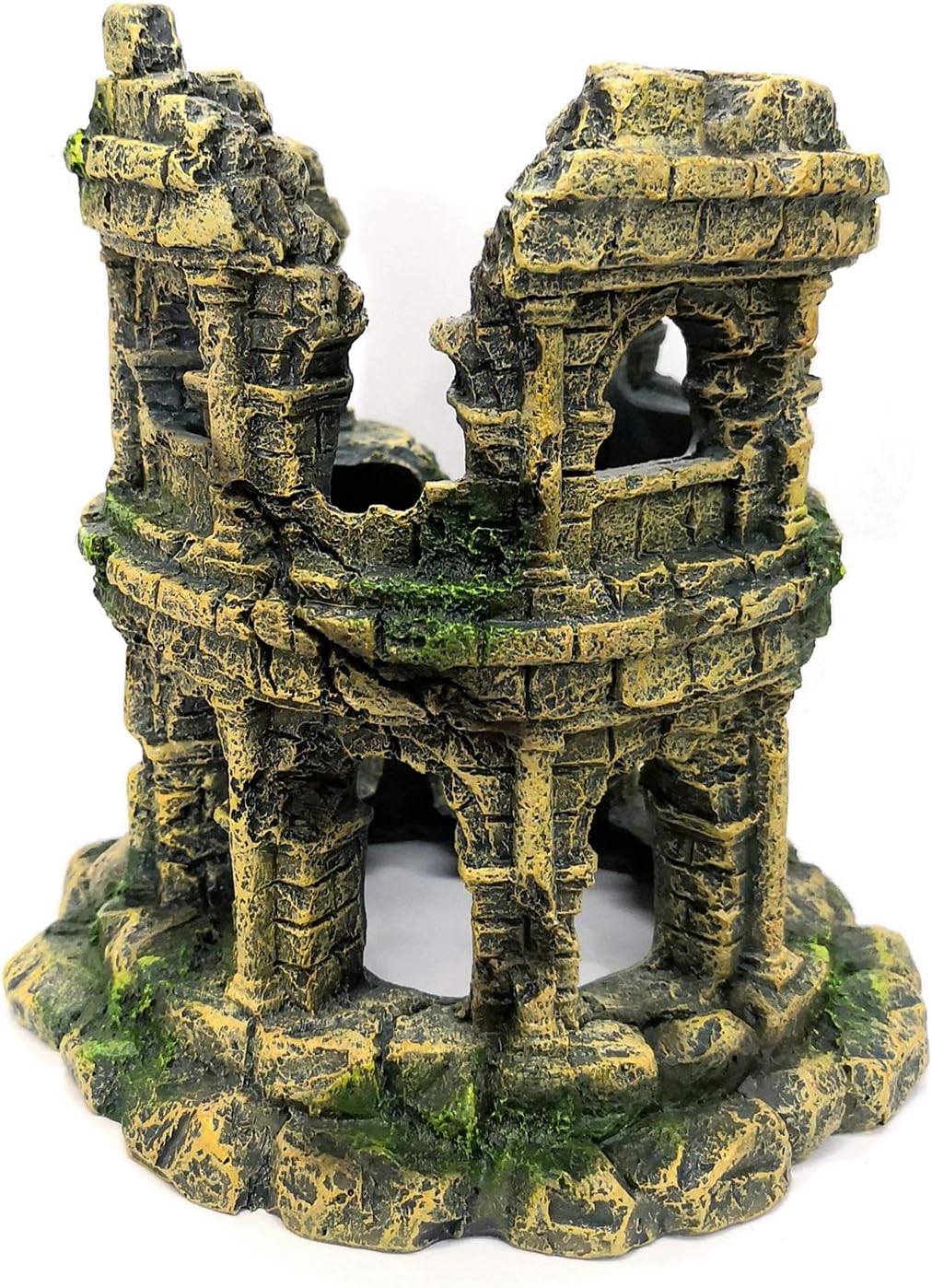 M2cbridge Antique Roman Column Ruins European Castle Aquarium Decorations Fish Tank Hideout Rocks (Roman Column Round)