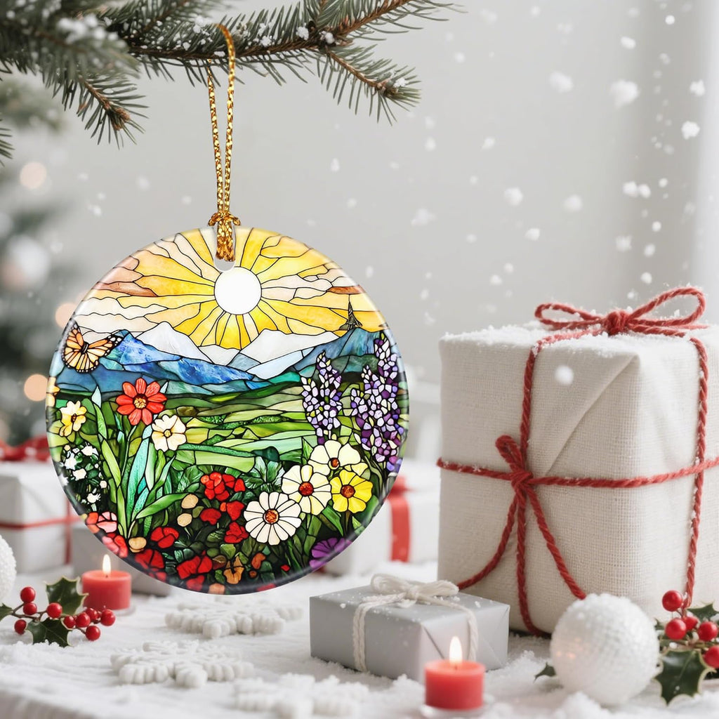 Mountain Wildflowers-Themed Christmas Tree Decorations, Christmas Ornaments, Keepsake Ornaments, Holiday Decor, Xmas Gifts, Gifts for Nature Lovers – Including Plant & Flower Lovers