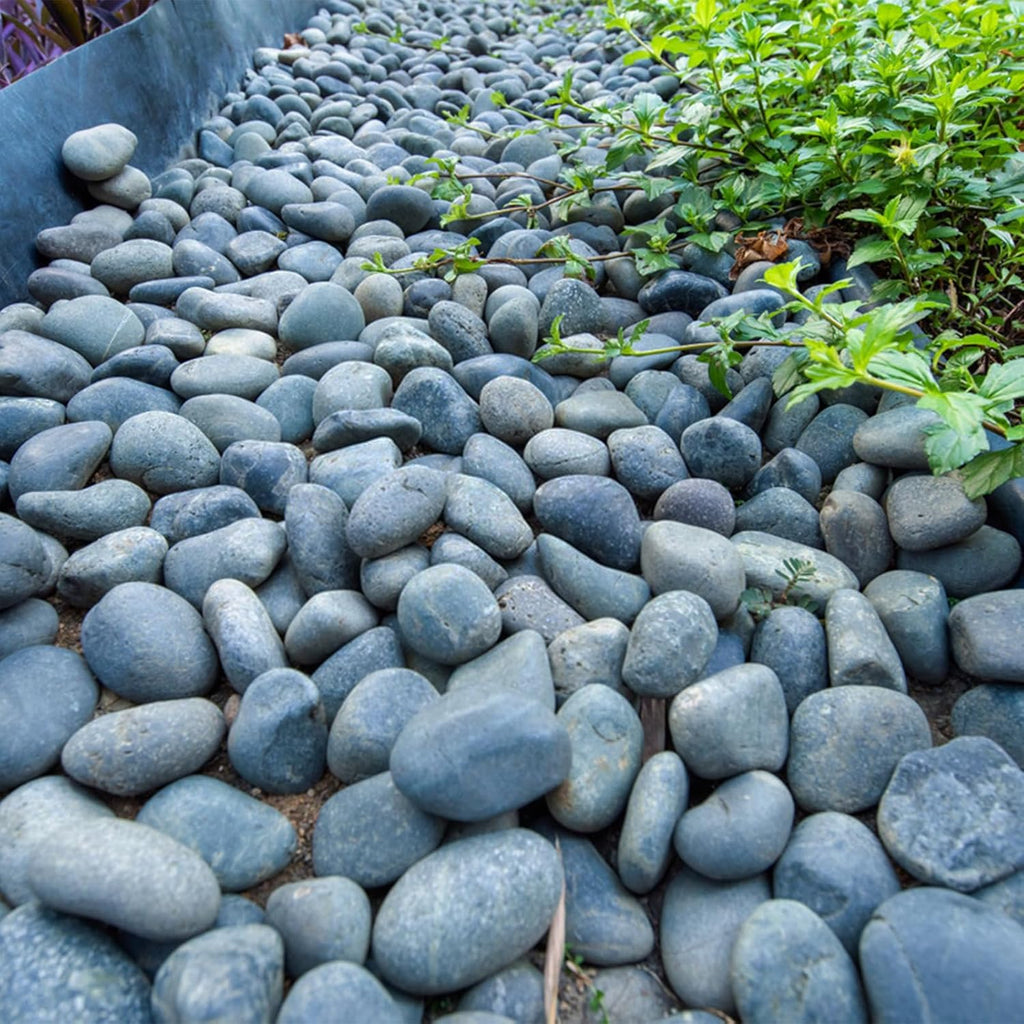 40 lbs Natural Black Rocks Mexican Beach Pebbles, 2-3 Inch Decorative Black River Rocks for Landscaping, Garden, Paving, Fountain, Walkways and Outdoor Decorative Stones